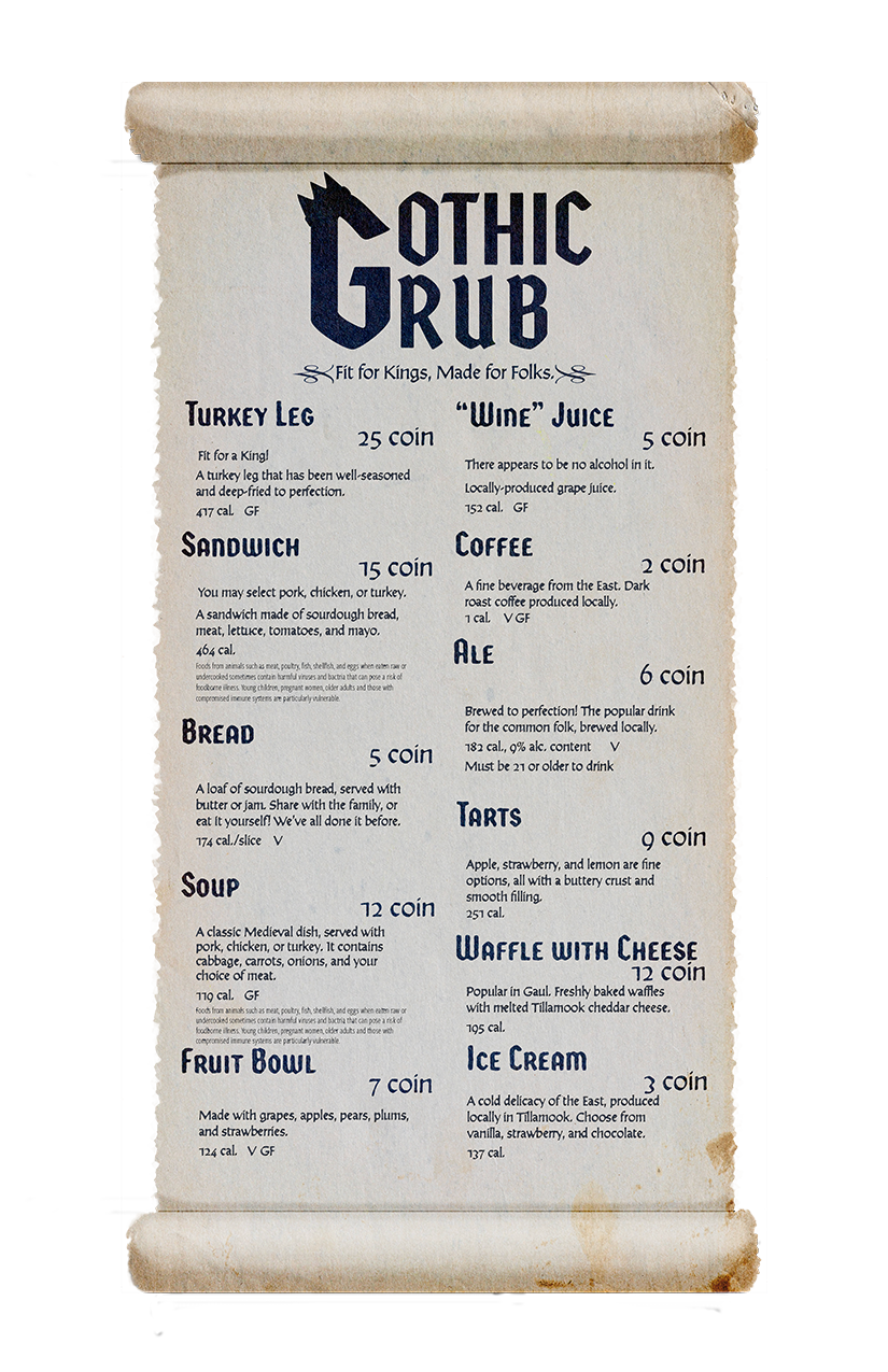 the menu for the food truck